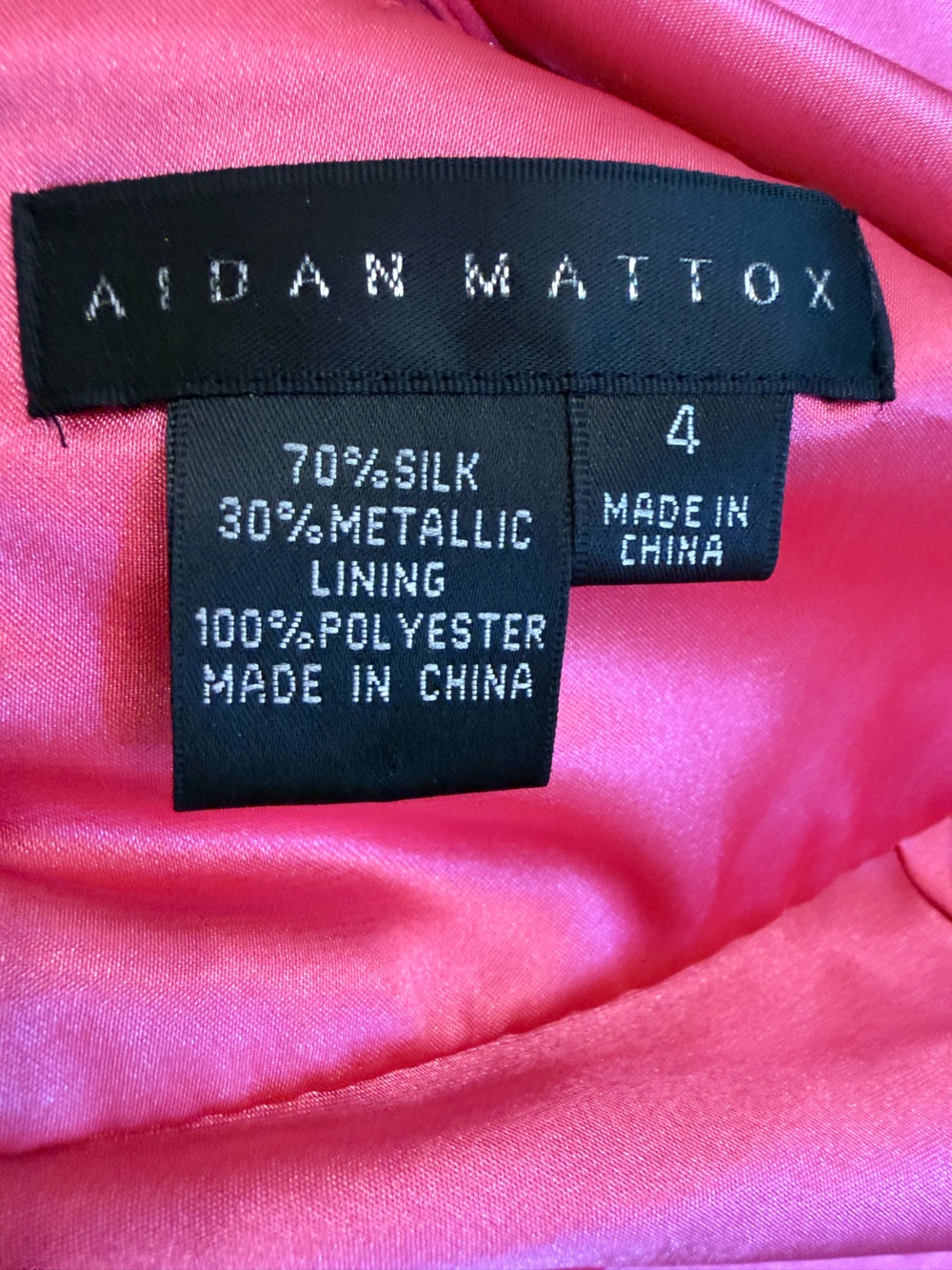 Aidan Mattox Pink Silk Silver Metallic Halter Gown Size 4 - Picture 10 of 10